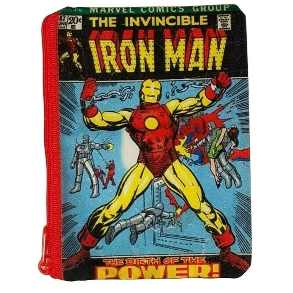 Marvel Avengers Iron Man Comic Panel Makeup Cosmetic Pouch New NWT 4.5x6 Small